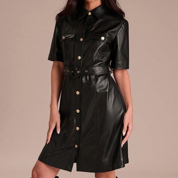 Black Elegant Women's Mini Dress - Picture 6 of 7